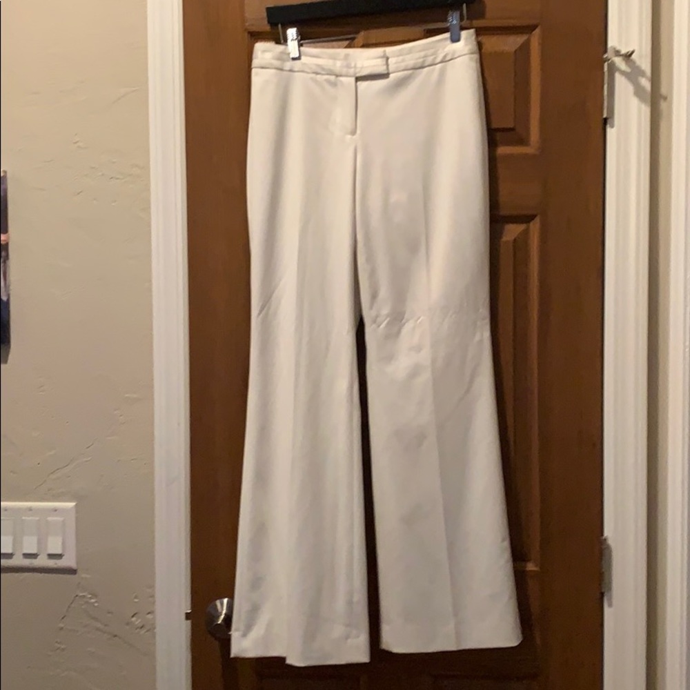 White House Black Market Cream Wide-Leg Dress Pants